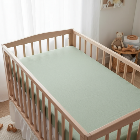 Dětské lněné napínací prostěradlo - Sage