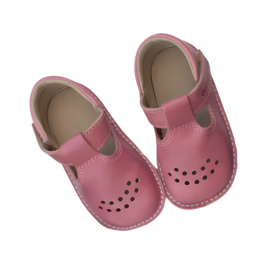 Dětské kožené capáčky Lusti - Pink