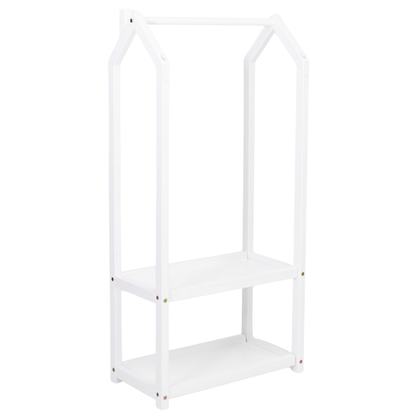 Dětský věšák na oblečení ve tvaru domečku s úložným prostorem