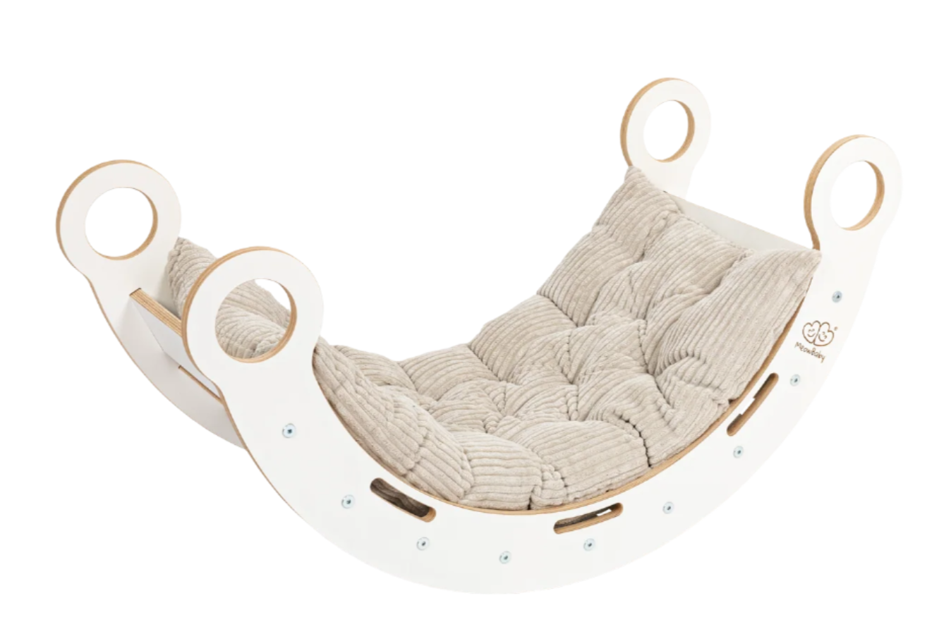 White Wooden Dream Rocker with Pillow, Slide and Ladder - Large