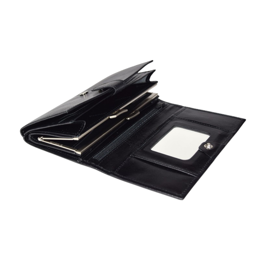 Dámska kožená peněženka 28-12 s kosmetickým zrcátkem