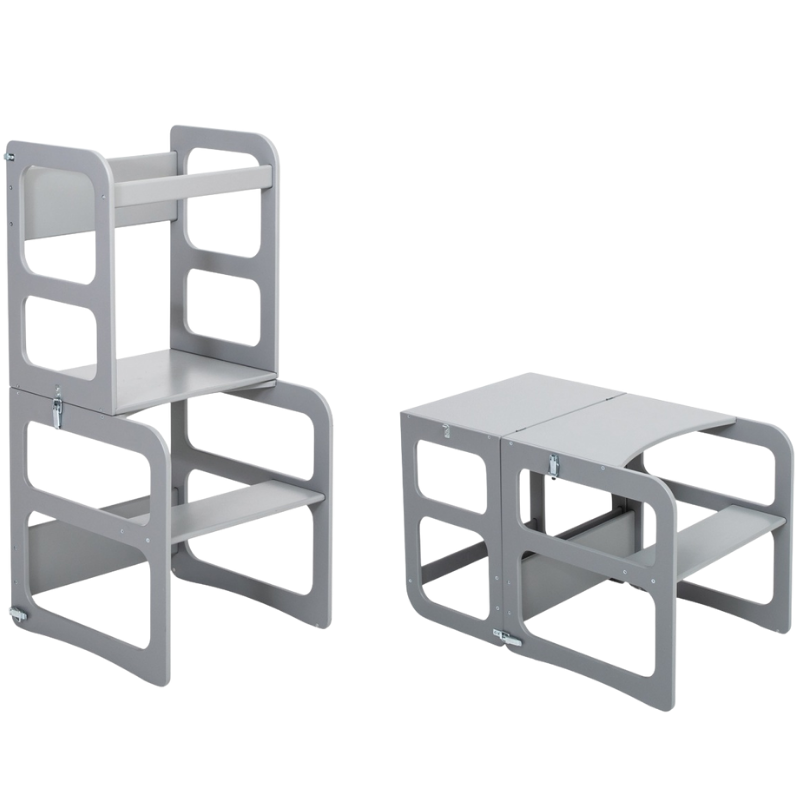 2v1 Montessori učící věž / stůl se židličkou