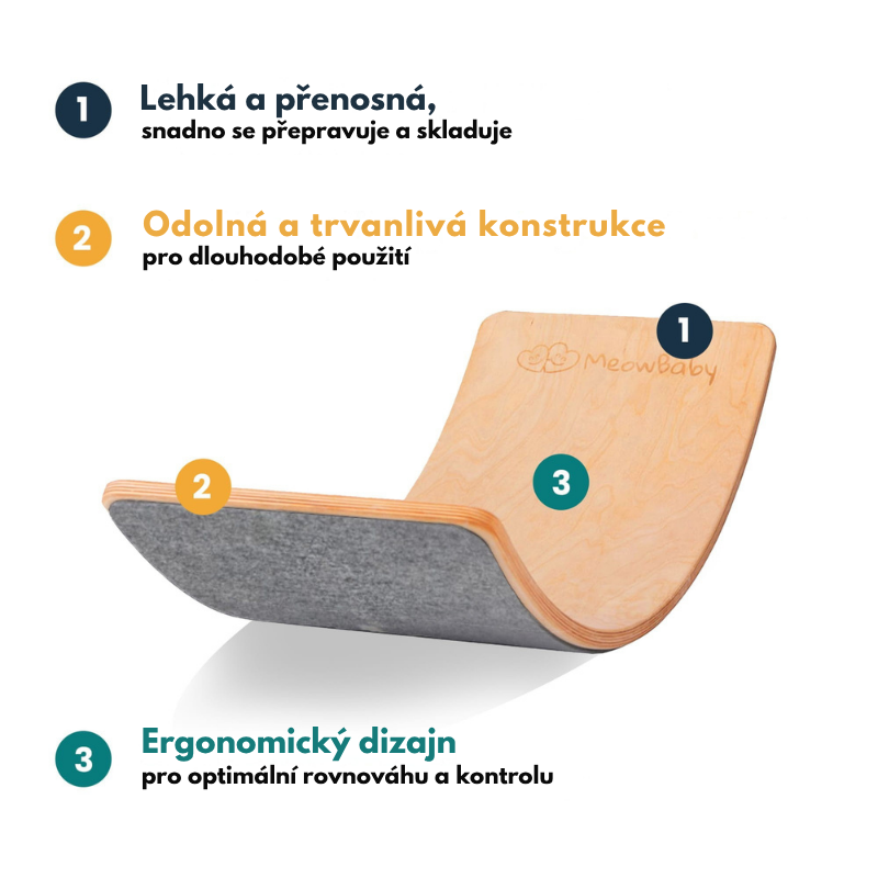 Balanční deska pro děti - 80x30 cm