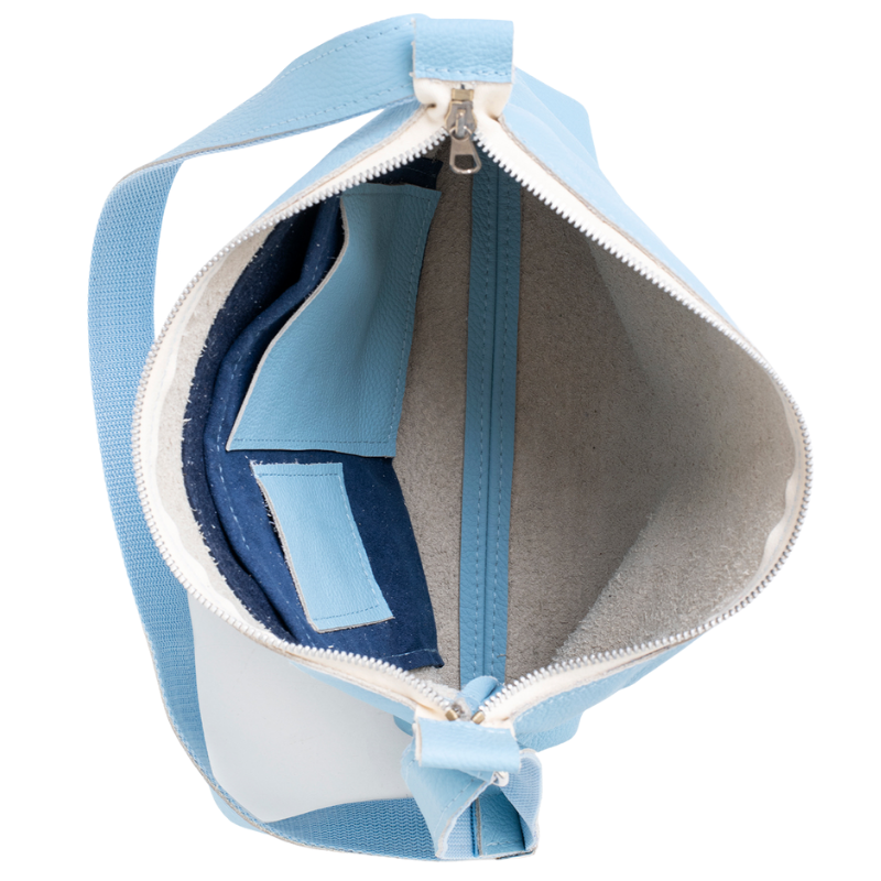 Dámská kožená kabelka Anet L - Light Blue