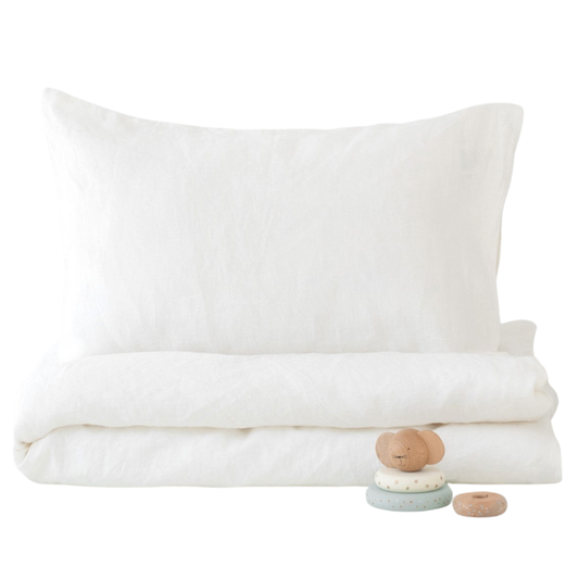 Dětské lněné povlečení – bílá barva