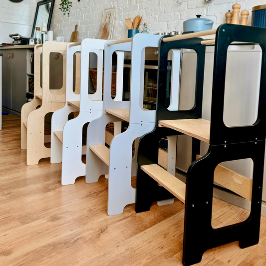 4v1 Montessori učící věž se skluzavkou a tabulí