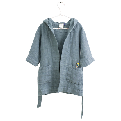 Dětský lněný župan - Blue Fog