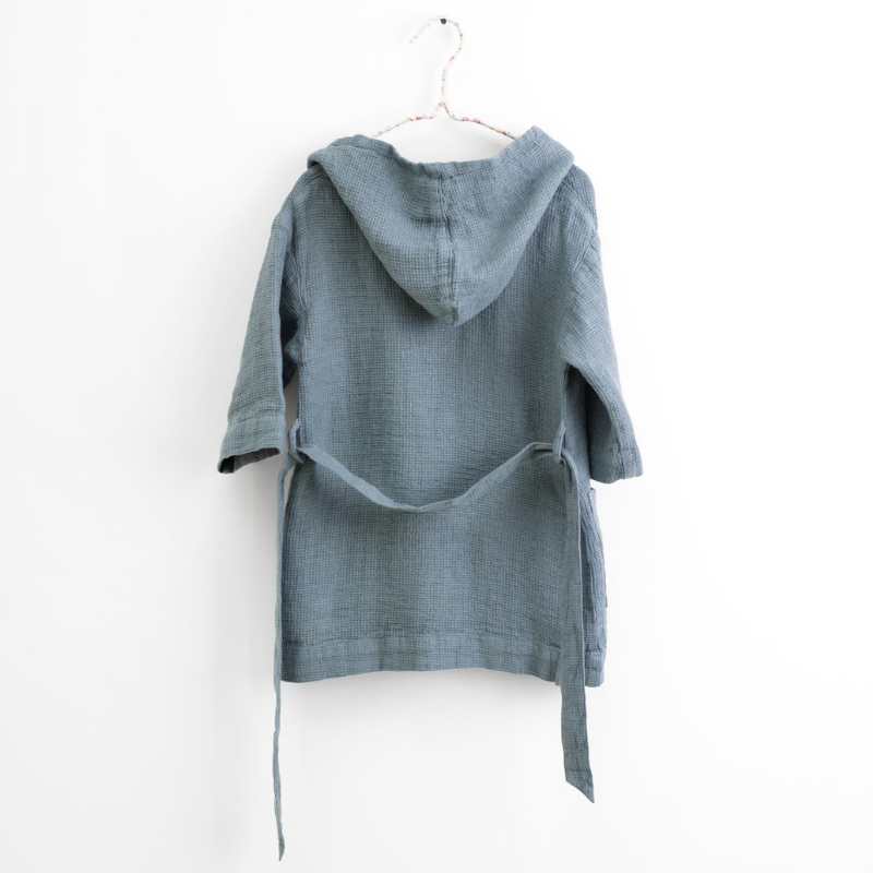 Dětský lněný župan - Blue Fog