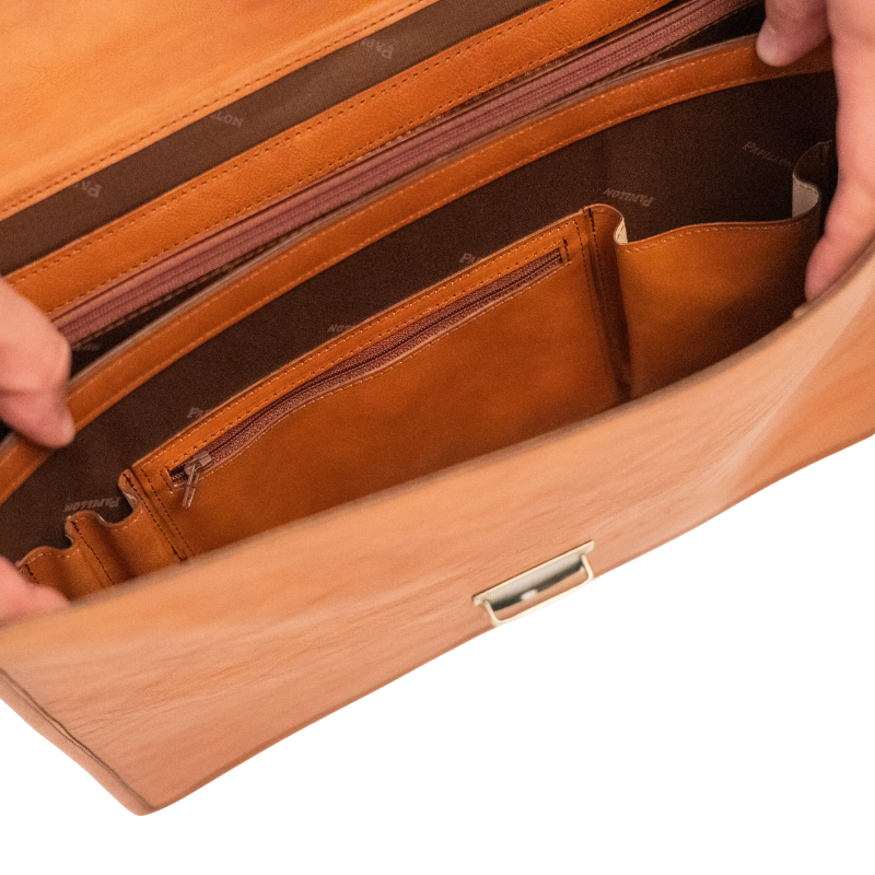 Kožená aktovka No. 99 - Cognac