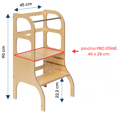STEP UP® – Montessori učící věž s nastavitelnou výškou, bílá