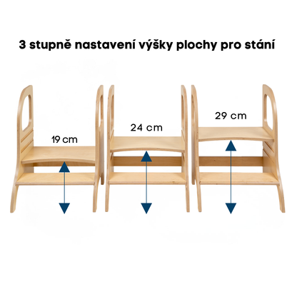 MIIMO® Nastavitelné dětské schůdky – černé
