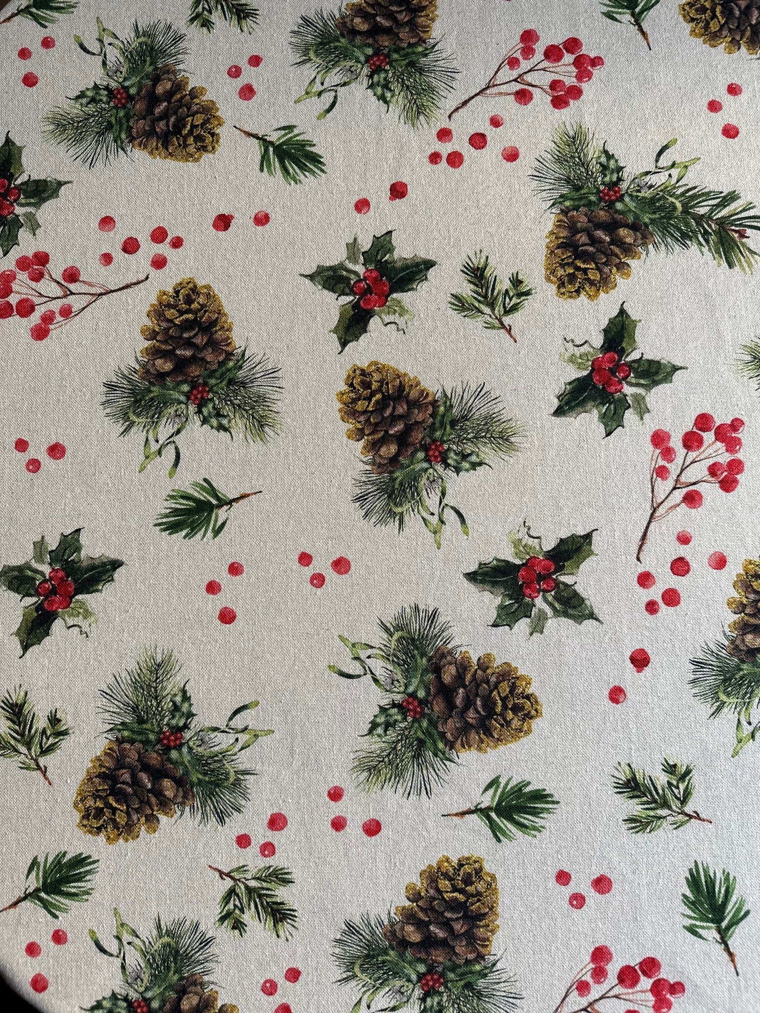 Winter Motive Golden Pine Rectangular Tablecloth