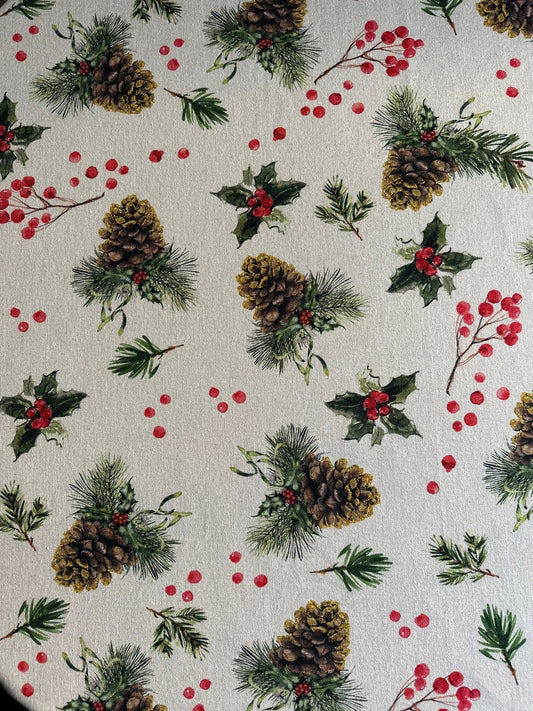 Winter Motive Golden Pine Rectangular Tablecloth