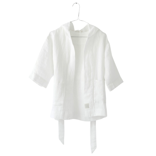 Dětský lněný župan - White