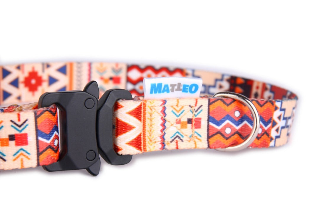 Dog Collar With a Plastic Buckle - Boho
