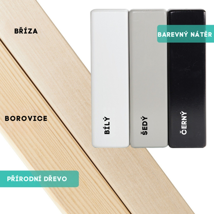 Volně stojící masivní police ve tvaru domečku