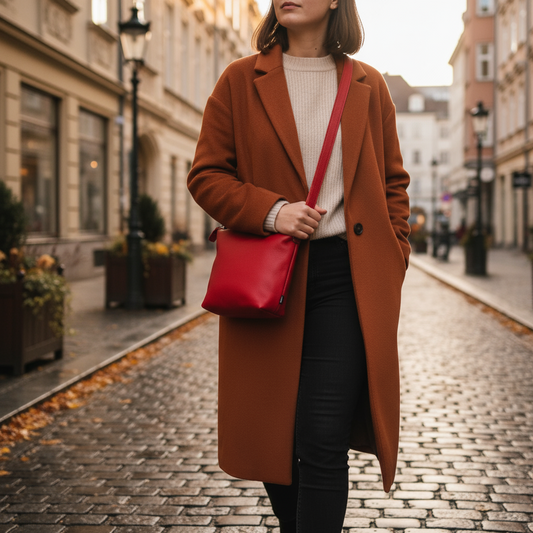 Kožená kabelka Suvi XS - Red