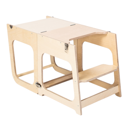 2v1 Montessori výškově nastavitelná učící věž / stolek se židličkou