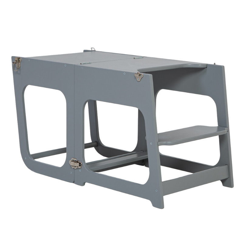 2v1 Montessori výškově nastavitelná učící věž / stolek se židličkou