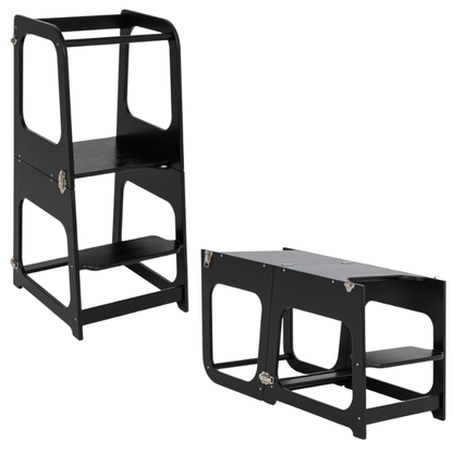 2v1 Montessori výškově nastavitelná učící věž / stolek se židličkou