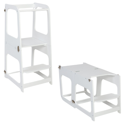 2v1 Montessori výškově nastavitelná učící věž / stolek se židličkou