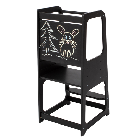 Montessori výškově nastavitelná učící věž s kreslící tabulí