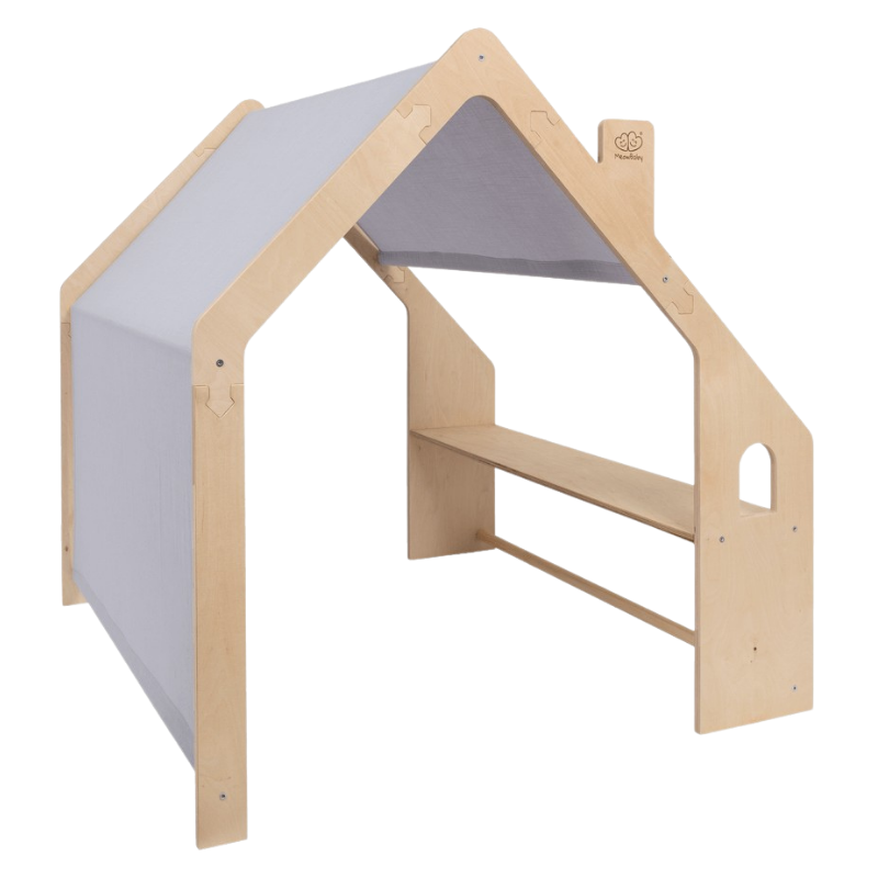 Přírodní dřevěný domeček pro děti - Modrá střecha
