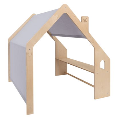 Přírodní dřevěný domeček pro děti - Modrá střecha