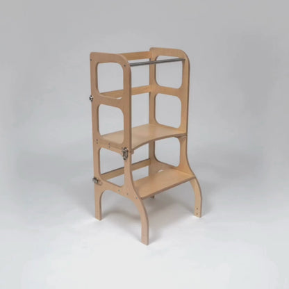 STEP’n’SIT® Montessori učící věž / stoleček 2v1, přírodní