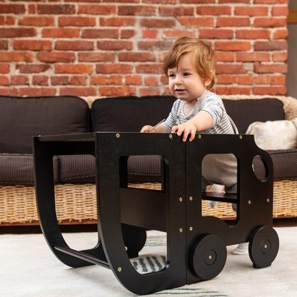 Montessori učící věž s motivem auta 3v1