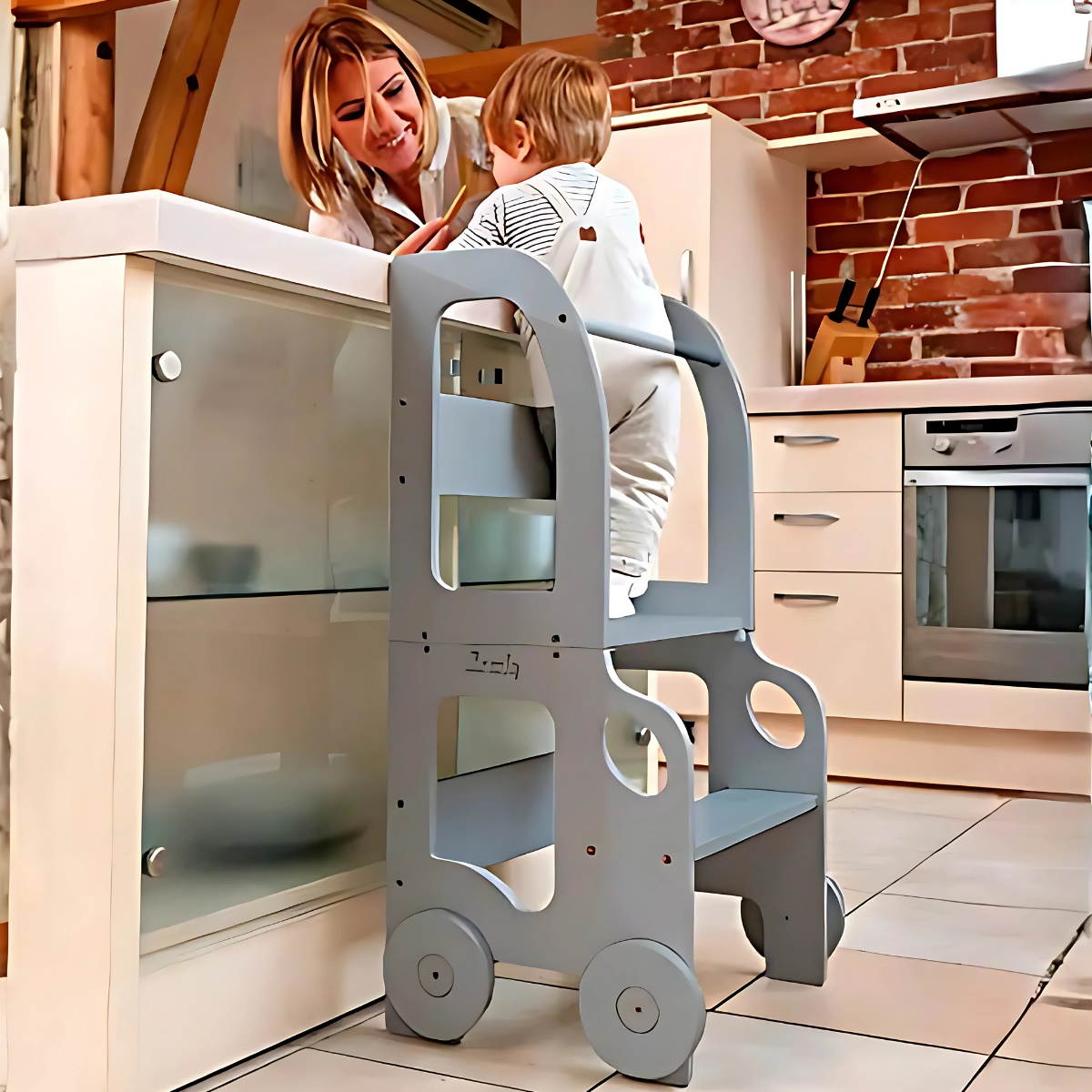 Montessori učící věž s motivem auta 3v1