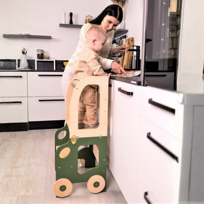 Montessori učící věž s motivem auta 3v1