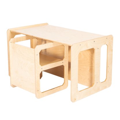 Montessori jídelní set pro děti – stůl a 1 židle