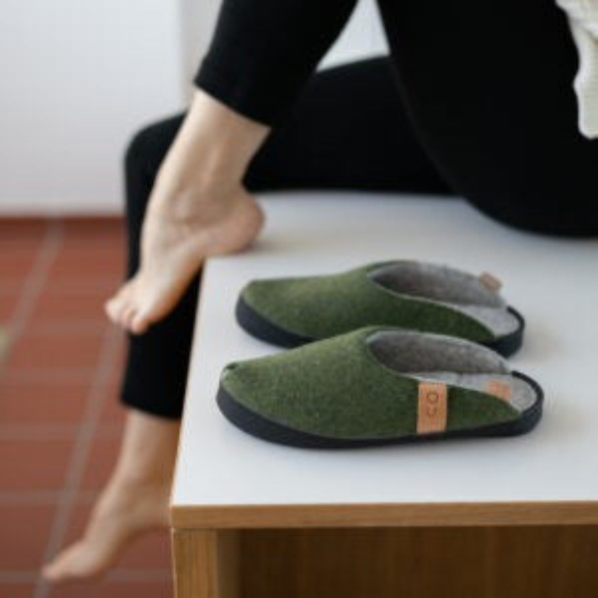 TOKU Brussels Slippers - Moss Green